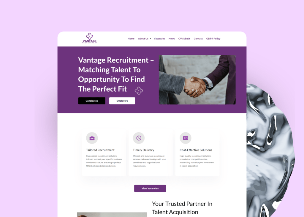 Vantage recruitment portfolio image